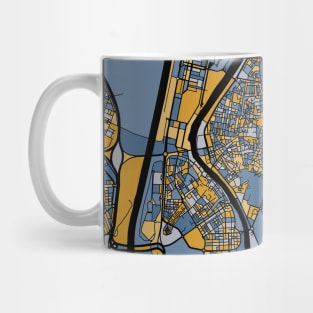 Seville Map Pattern in Blue & Gold Mug